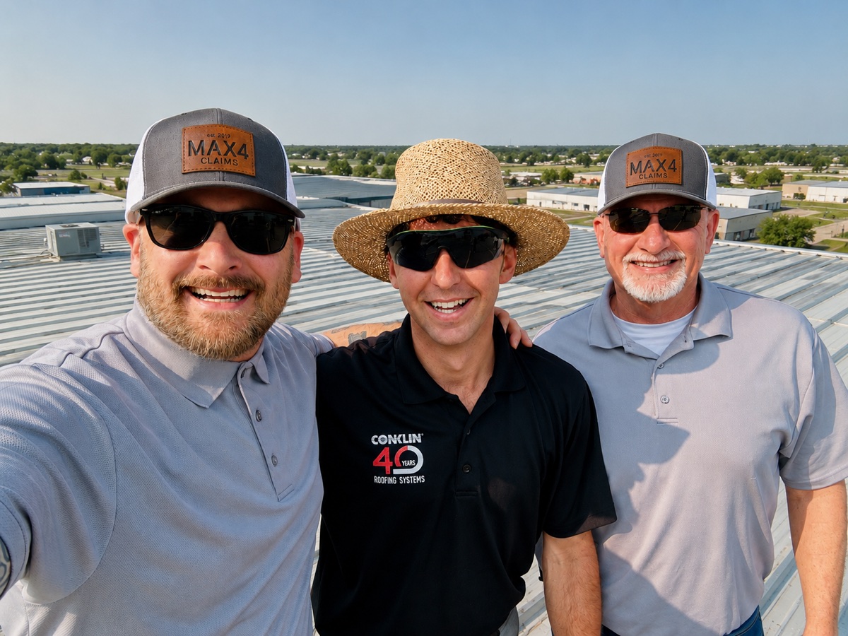 The MAX4 team on a commercial rooftop inspection
